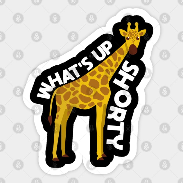 What's Up, Shorty - Giraffe - Punny Vector illustration Sticker by WaltTheAdobeGuy